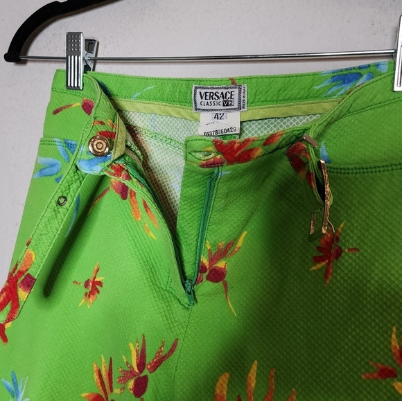 Versace Classic V2 green floral pants. Size 42 - Picture 4 of 16